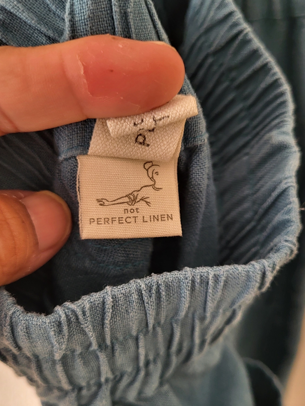 Not Perfect Linen Athens 2 Linen Pants In Dark Turqouise - Picture 5 of 16